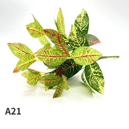 Artificial Tortoiseshell Leaf Dieffenbough Plant Decor