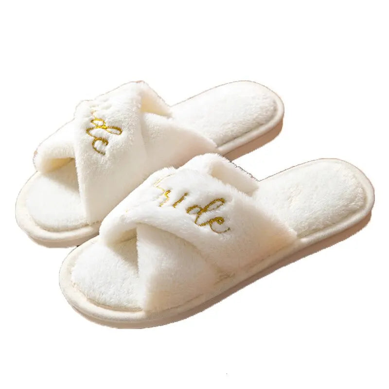 Cozy Solid Color Indoor Cross-Hair Slippers