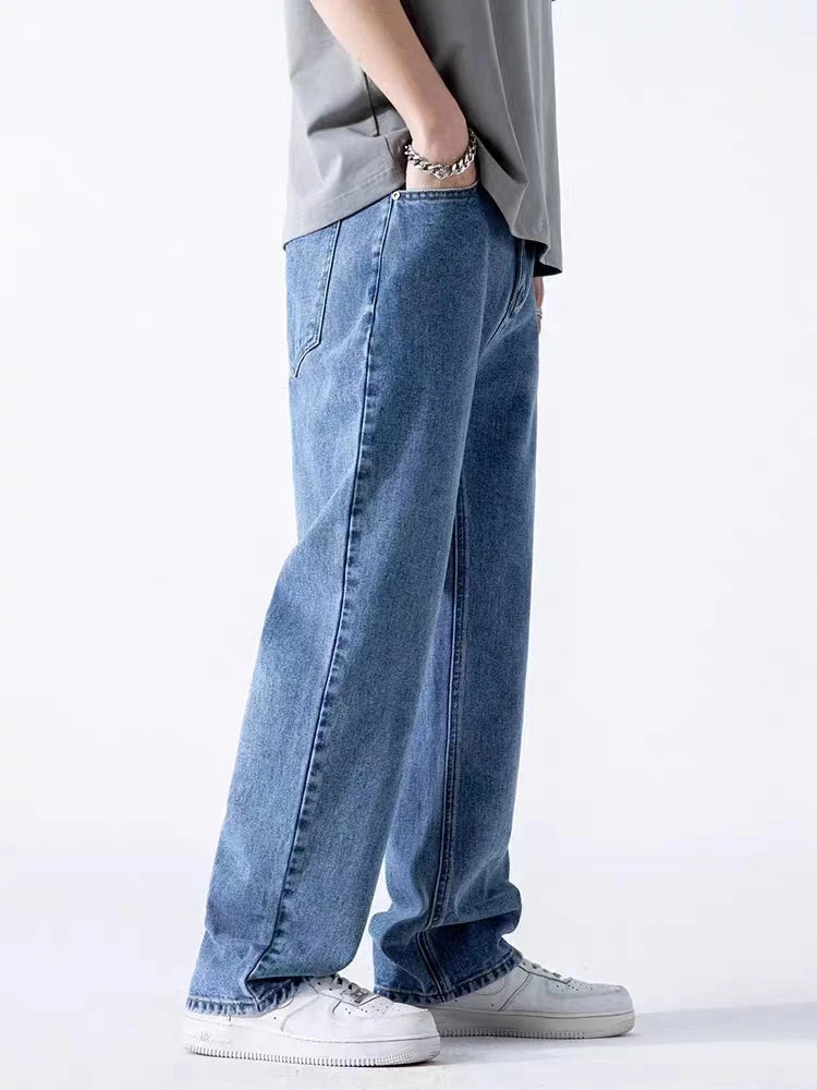 Casual Spring Autumn Men's Wide Leg Denim Jeans