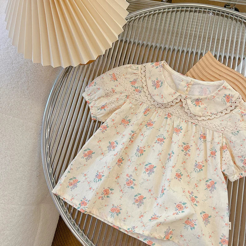 Ensemble de vêtements pour bébé fille – Robe d'été à manches courtes pour enfants