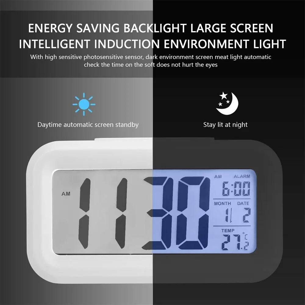 LED Digital Alarm Clock with Backlight Snooze & Calendar Functions