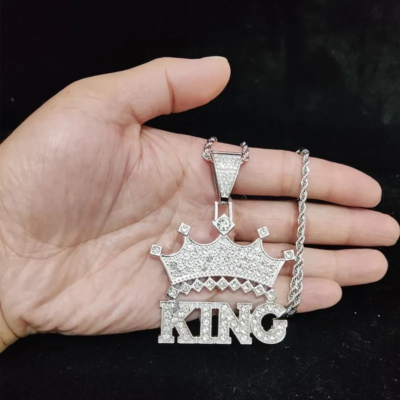 Chaîne cubaine King avec couronne creuse de style rue, 1 pièce