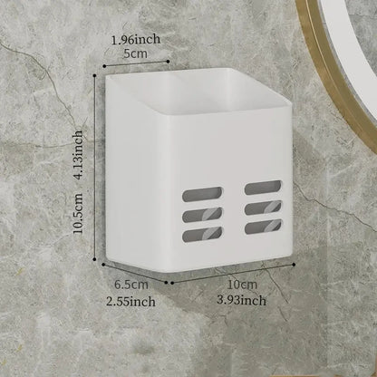 No-Drill Wall-Mounted Bathroom Shelf for Makeup and Toiletries