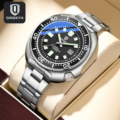 Quarzuhr mit Datum - Edelstahl wasserdichte leuchtende Herrenuhren