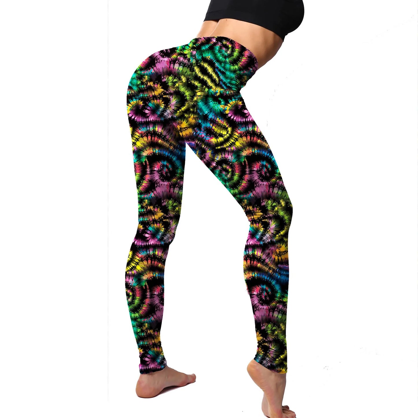 Legging court imprimé extensible coloré