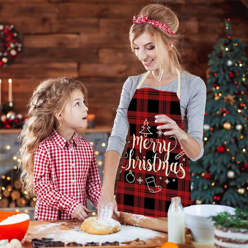 Leinenschürze „Frohe Weihnachten“ Weihnachtsdekoration für Zuhause