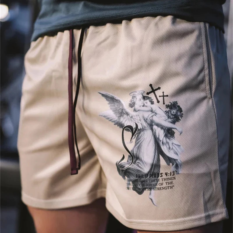 Short de sport Angel Cross Y2K