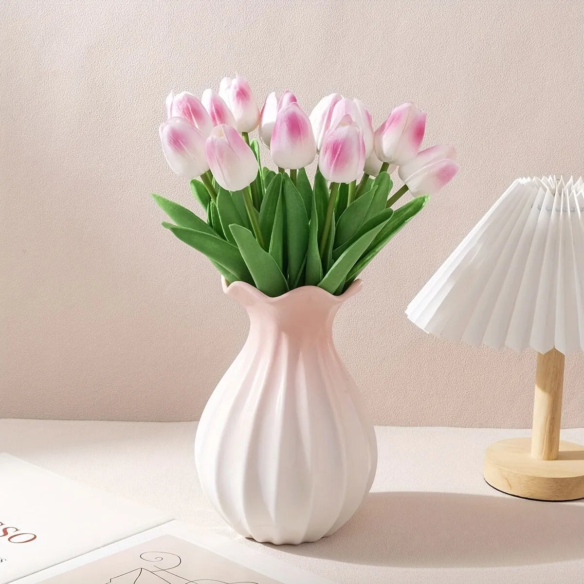 Décor de Bouquet de fleurs de simulation de tulipes, 10 pièces