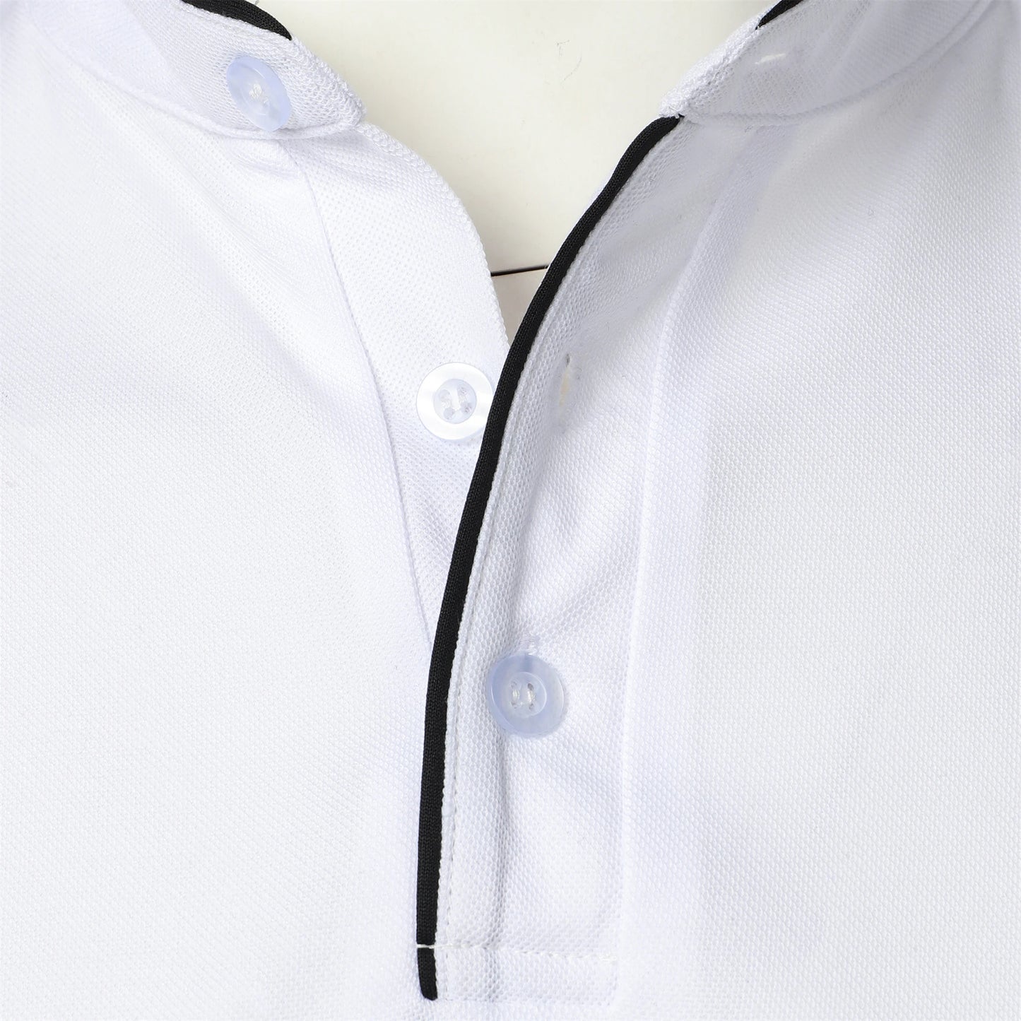 Men's solid color short-sleeved stand Neck T-shirt