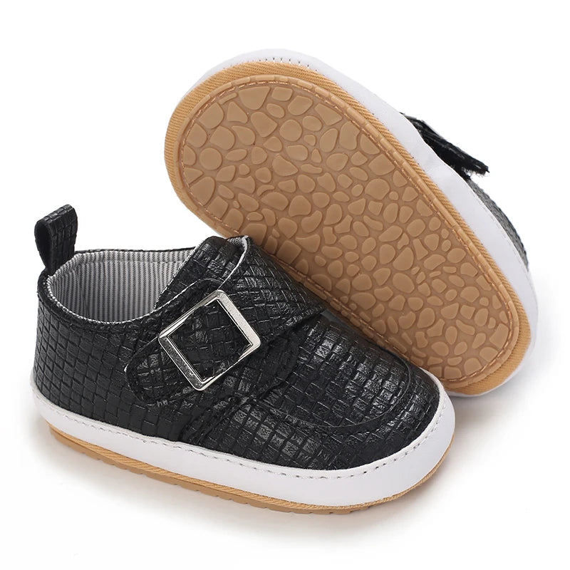 Chaussures bébé en cuir PU et semelle en caoutchouc