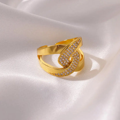 Retro geometrische Wickelkreuzringe Damen