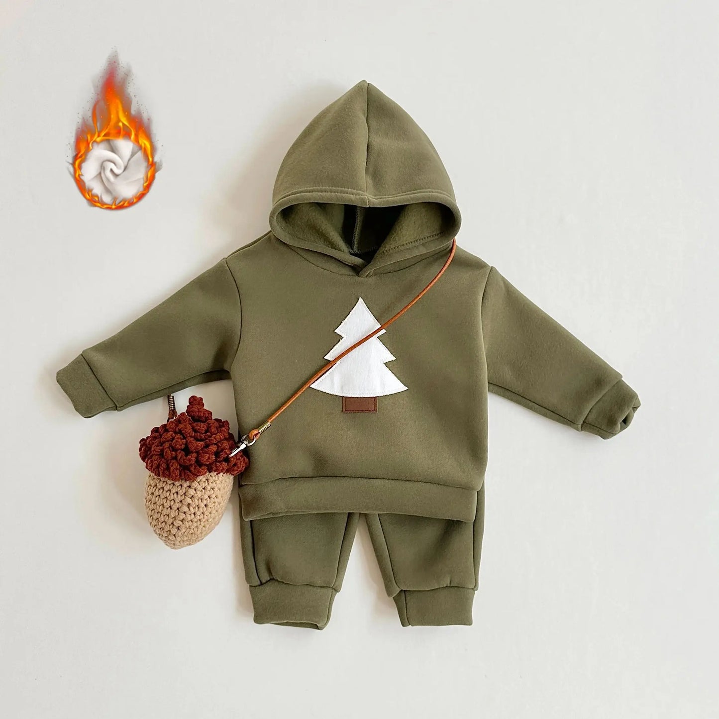 Winter-Set aus Trainingsanzug und Mantel für Babys mit Kapuze