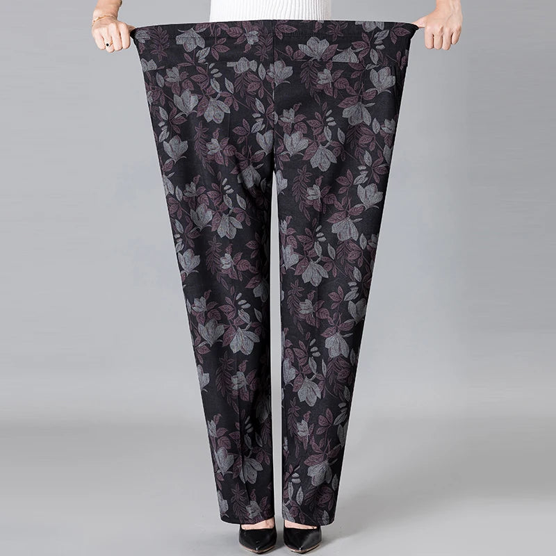 Oversize 8XL 9XL Printed High-Waist Trousers