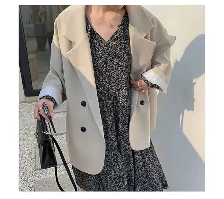 Chic Oversize Black Blazer for Spring & Autumn