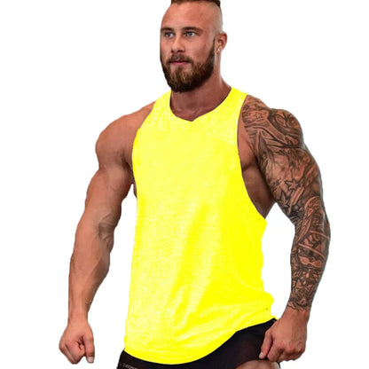 Men's Clothing Bodybuilding and Fitness Stringer Singlets Tank Top Vest Sleeveless Sweatshirt Workout Shirt Undershirt Gym Gyms