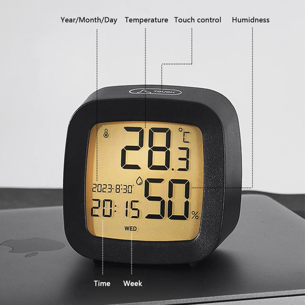 LED Alarm Clock with LCD Display and Temperature Monitor