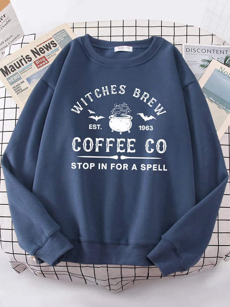 Witches Brew Coffee Letter Print Damen Sweatshirt