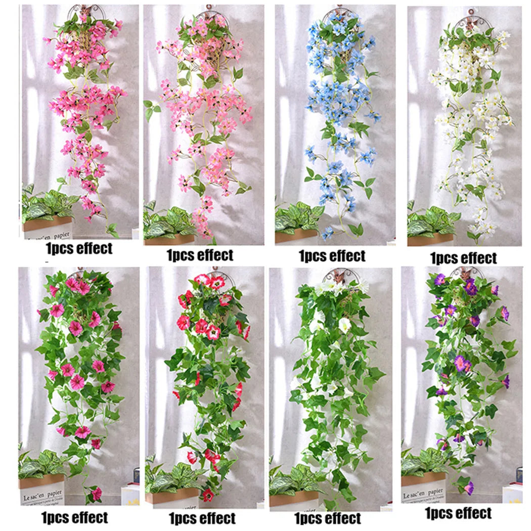 Artificial Morning Glory Vines for Indoor & Outdoor Decor