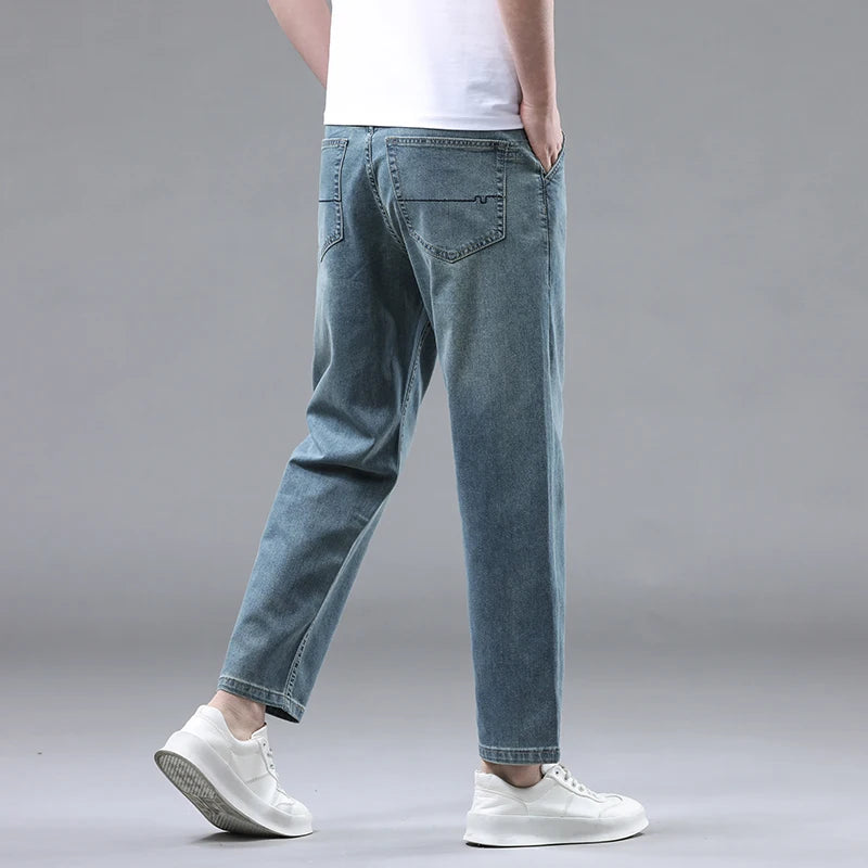 Plus Size Vintage Denim Ankle-Length Harem Pants
