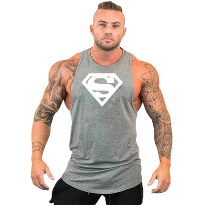 Men's Clothing Bodybuilding and Fitness Stringer Singlets Tank Top Vest Sleeveless Sweatshirt Workout Shirt Undershirt Gym Gyms