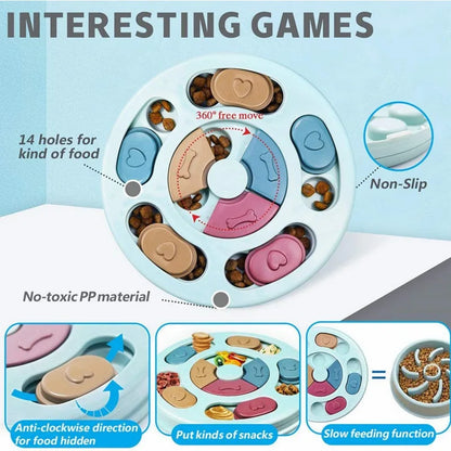Dog Food Hiding Bowl  Slow Food Training - Interactive Educational Feeding Toy
