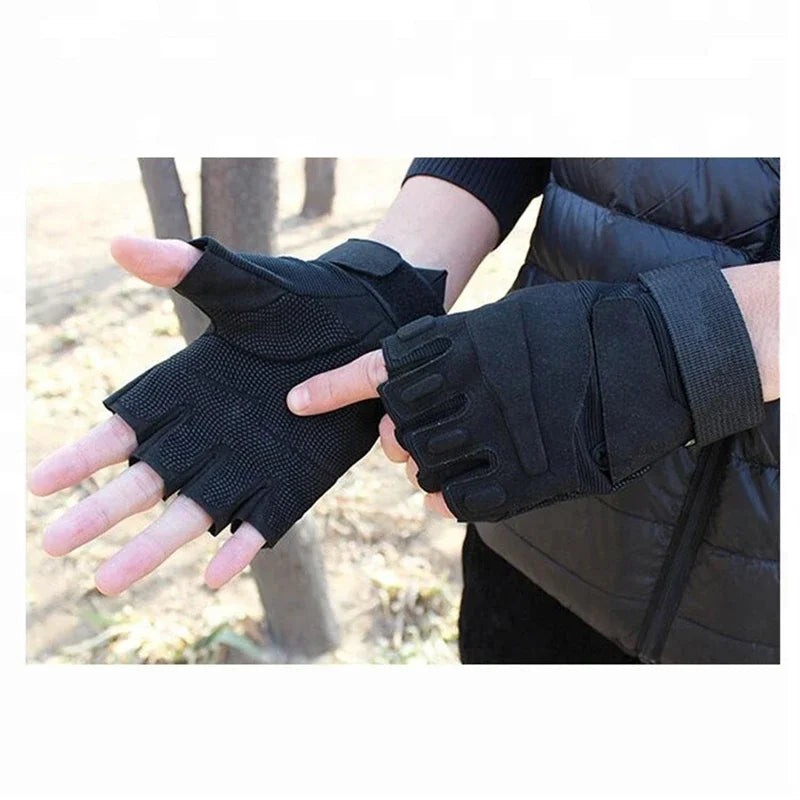 Fingerless Tactical Gloves – Anti-Slip for Fitness & Cycling