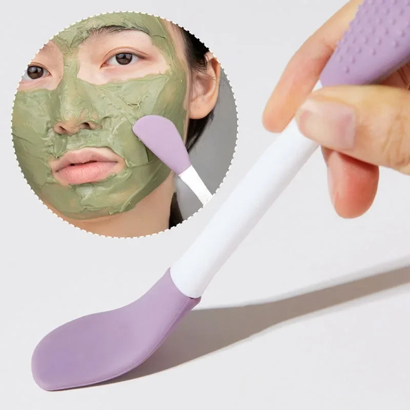 Brosse pour masque facial en silicone à double tête