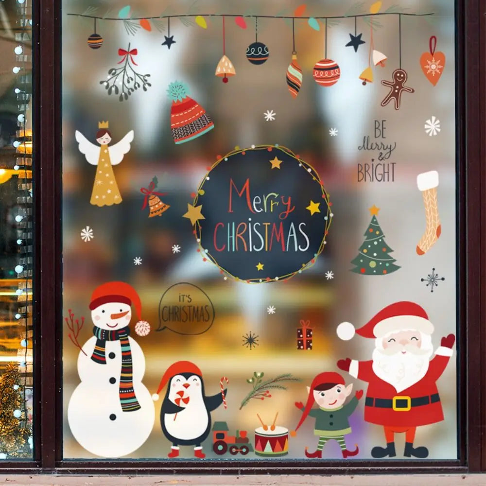 Fensteraufkleber „Merry Christmas Home Decor“ – Weihnachtsornament für festliche Geburtsgeschenke