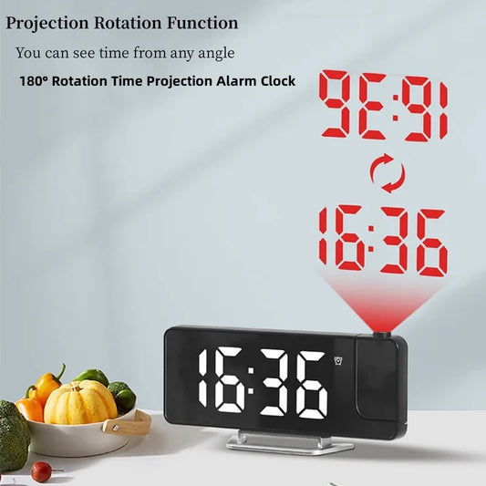 180° drehbarer Projektionswecker mit Temperatur- und Nachtmodus