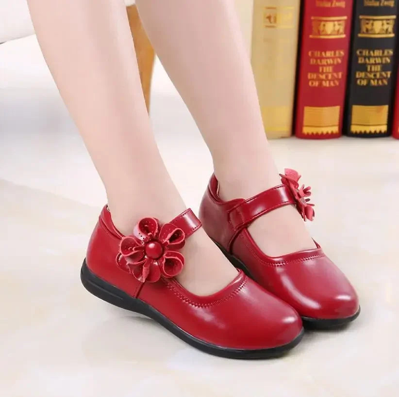 Girl's Leather School Shoes