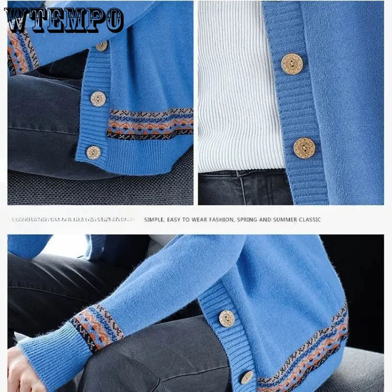 Stylish Loose V-Neck Korean Knitted Cardigan