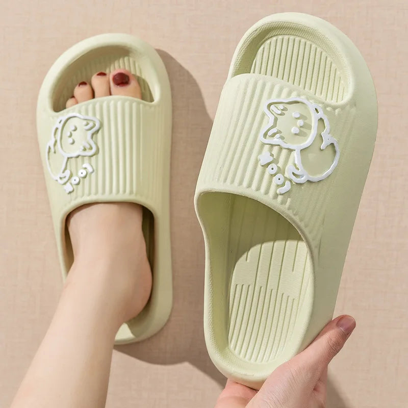 Bear Cartoon Non-Slip Platform Slippers for Women