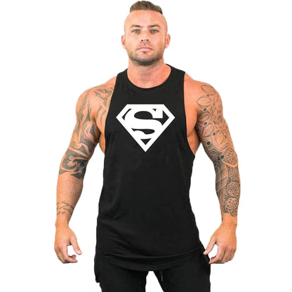 Men's Clothing Bodybuilding and Fitness Stringer Singlets Tank Top Vest Sleeveless Sweatshirt Workout Shirt Undershirt Gym Gyms