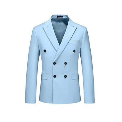 Sky Blue Double Breasted Suit for Men