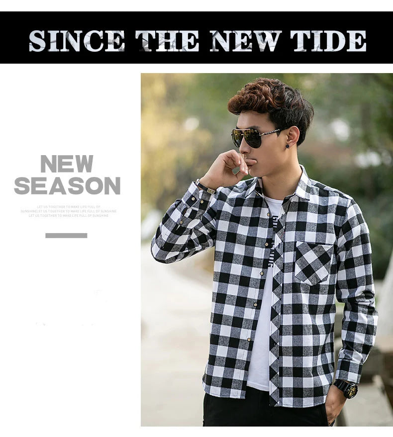 Langarm-Slim-Hemd aus Baumwolle für Herren