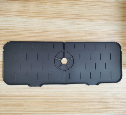 Tapis de robinet d'évier en silicone avec égouttoir en éponge