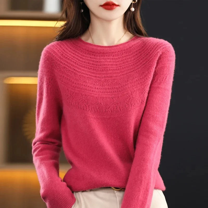 Women's Loose Knitted Woolen Roll Neck Sweater