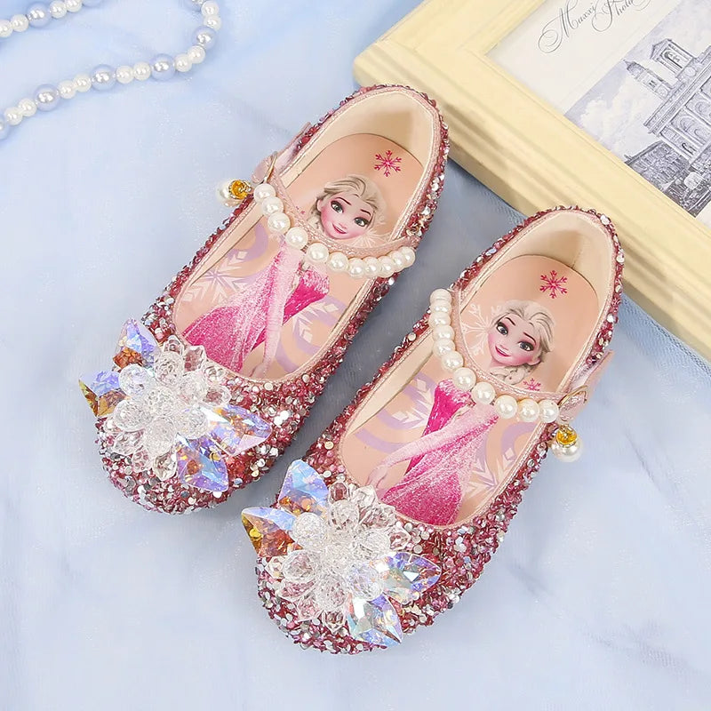 Chaussures à semelle souple en cristal Disney Elsa Princess