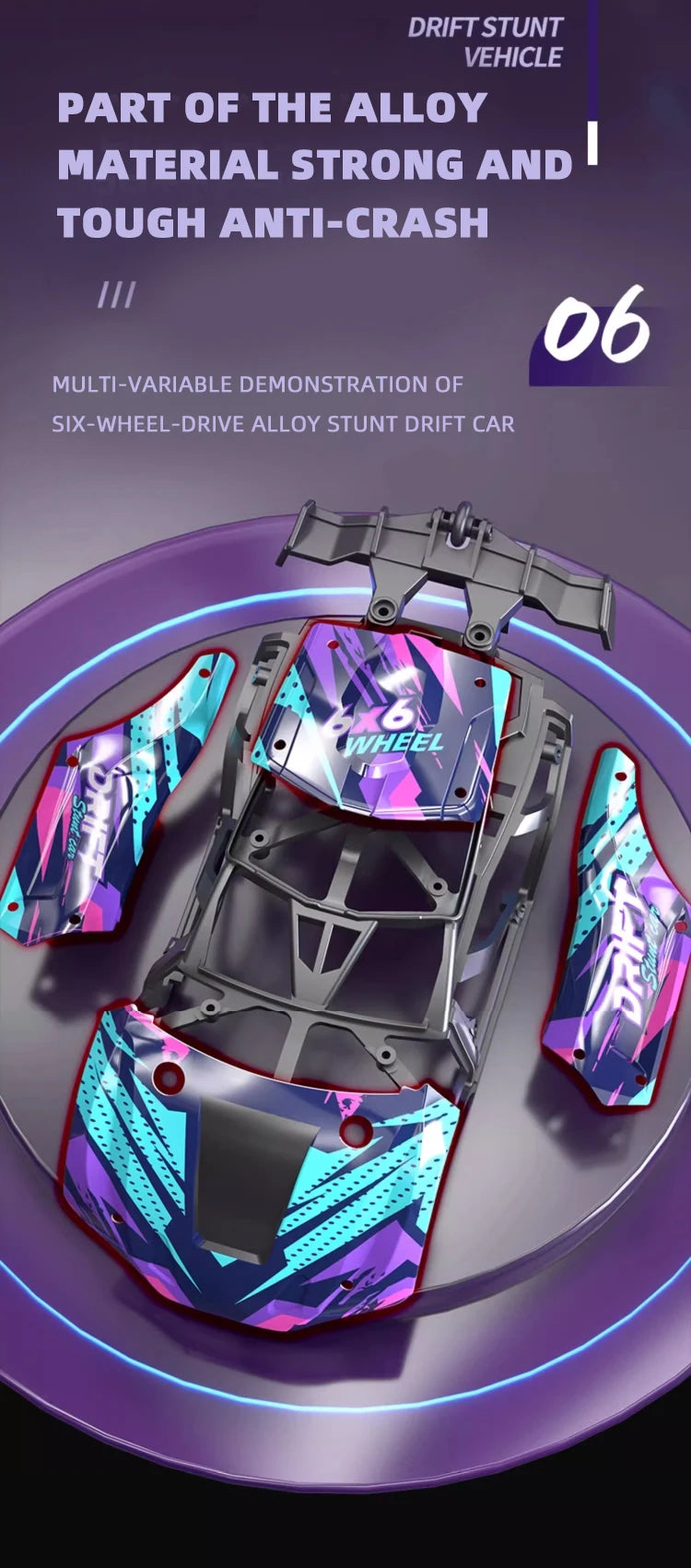 Spray Twisting Stunt RC Car - Six-Wheel Toy