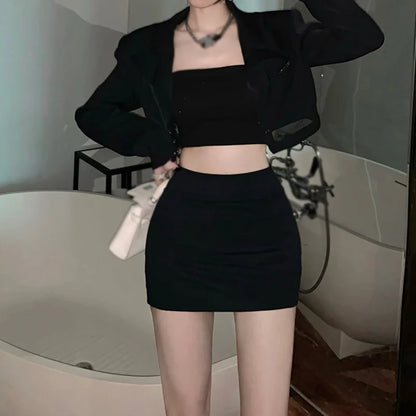 Jupe crayon moulante extensible de qualité supérieure au-dessus du genou