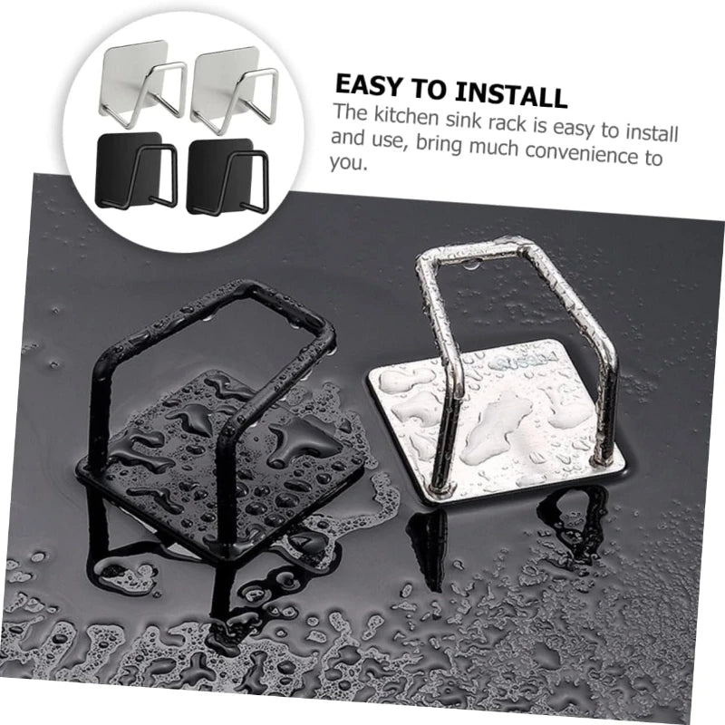 Porte-éponges de cuisine auto-adhésif en acier inoxydable