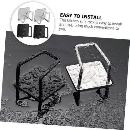 Porte-éponges de cuisine auto-adhésif en acier inoxydable