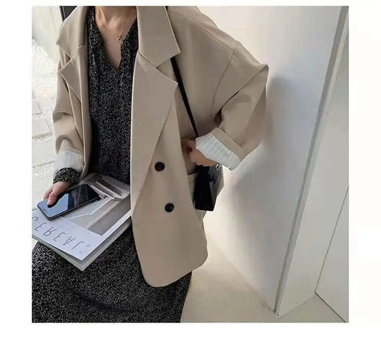 Chic Oversize Black Blazer for Spring & Autumn