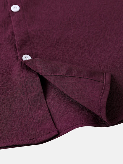 Chemise boutonnée à manches courtes pour homme, style Henley, été