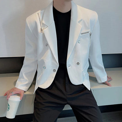 IEFB Elgance Blazer im koreanischen Stil mit Reißverschluss für Herren