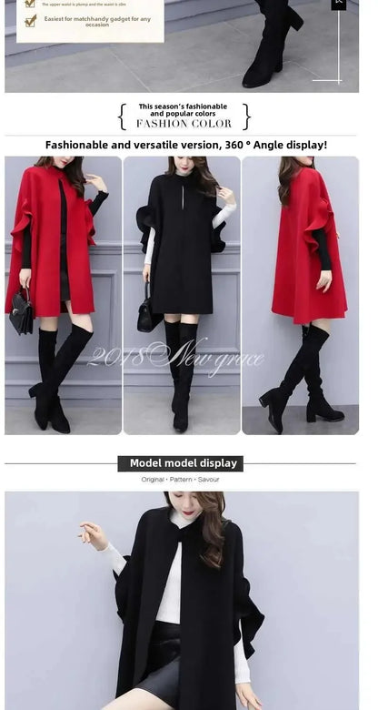 Medium-Length A-Line Woolen Jacket