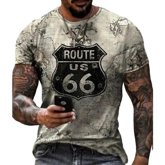 Vintage 66-Way 3D-bedrucktes Herren-T-Shirt 