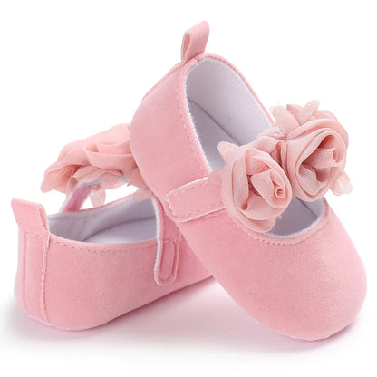 Bequeme Babyschuhe für Mädchen mit weicher Sohle, rutschfeste Spitze, einfarbig