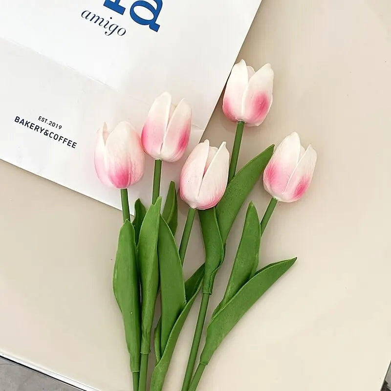 Décor de Bouquet de fleurs de simulation de tulipes, 10 pièces