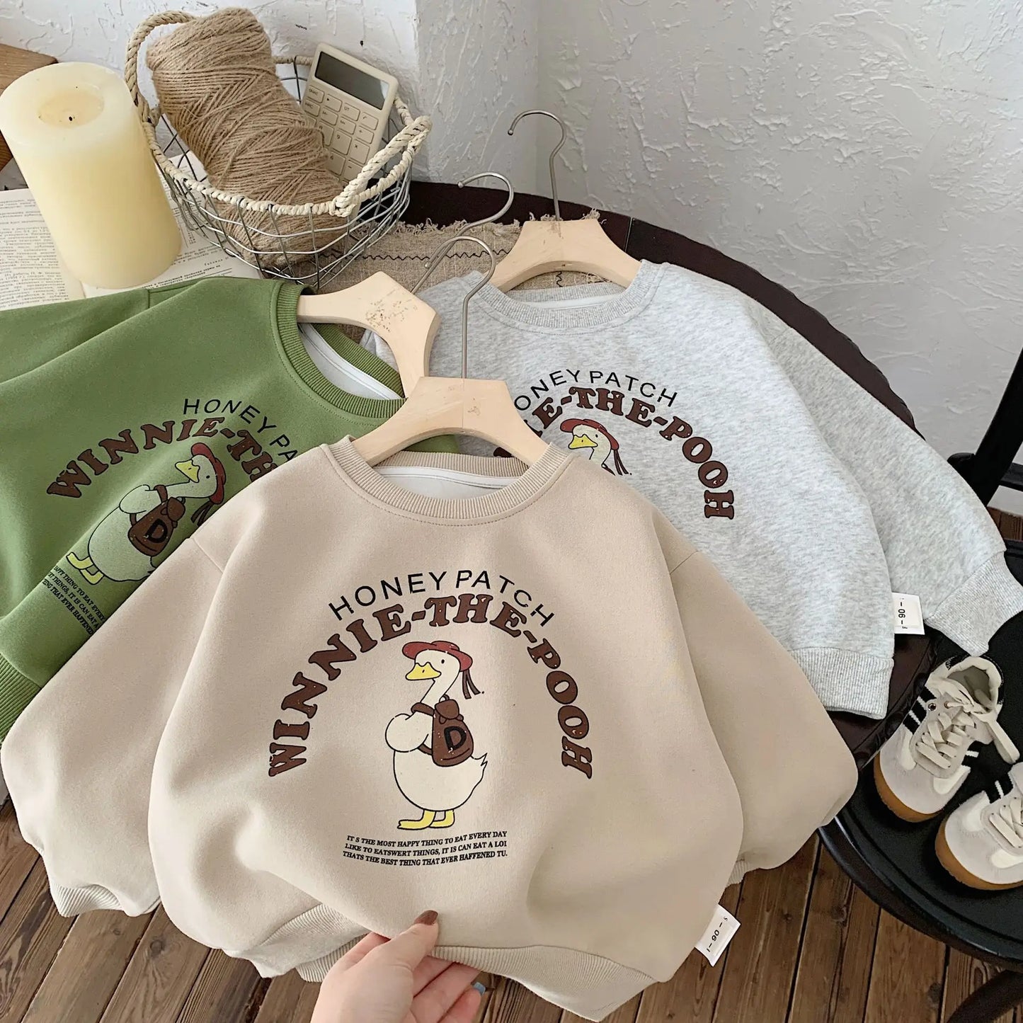 Long Sleeve O-neck Cute Tops for Girls & Boys